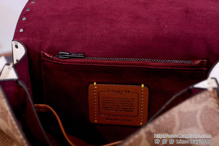 COACH蔻馳 關曉彤同款 經典標誌帆布鉚釘 PARKER頂部手柄手袋 53349 全能Parker背包  Chz1516